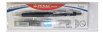 Набор:  1 Механический карандаш NP-5,  1 туба с грифелями 0,5mm,  2 ластика, цвет корпуса черный